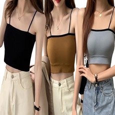 피어니스트 여성용 튜브탑 니트 끈나시 3종 세트