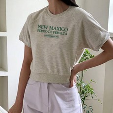 에어플레인 뉴멕시코1852 크롭 반팔 맨투맨