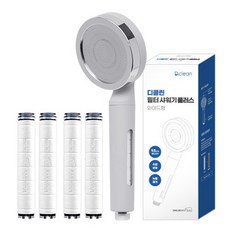 DAELIM BATH D.Clean多功能濾芯Plus蓮蓬頭+多功能濾芯Plus 4入組, 灰色(蓮蓬頭), 1組