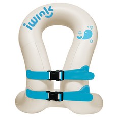 i wink 兒童浮力背心救生衣型浮力輔助衣 35kg, 白+鯨