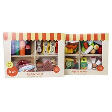 HbCarpentry Vickids Market 廚房遊戲道具 A + B 套組, 混合顏色