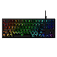 HYPERX Alloy Origins Core PBT RGB 有線無數字鍵電競鍵盤, AG003, 紅軸, 黑色