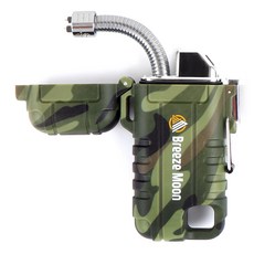 브리즈문 캠핑 플라즈마 전기 터보 충전식 C타입 라이터 자바라형, 멀티캠, 1개