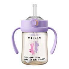 모윰 PPSU 올인원 원터치 빨대컵, 170ml, 1개, 퍼플