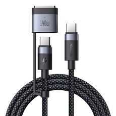 Mcdodo 麥多多 140W 2合1 Magsafe3 & Type-C PD 高速充電線, 1個, 黑色, 2m