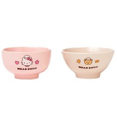 DAYNEEDS 三麗鷗卡通明星碗2件組, 飯碗 + 湯碗, 凱蒂貓, 1套