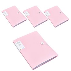 PEONIST 文件試卷透明文件夾, 02 粉紅色, 4個