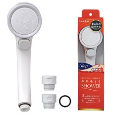 takagi 高木軟淋浴噴頭 按鈕式掛鉤型 JSB021, 白色, 1個