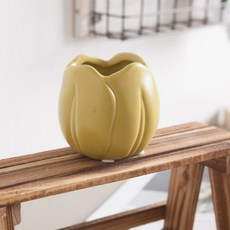 flowertree 鬱金香盆栽人造花花瓶, 單一顏色