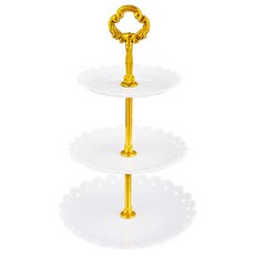 PartyPang 3層圓形派對托盤, 1個, 白色