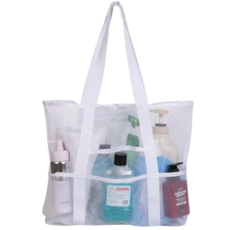 Alpha Commerce多功能瀝水網狀沐浴包, 白色