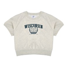 에어플레인 위스콘신1976 크롭 반팔 맨투맨