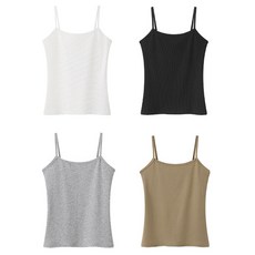 Elsso 女款羅紋無袖基本款細肩帶背心4件組