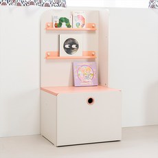 리바트 아동용 톨 철재 선반 책장 + 장난감 수납장 세트 방문설치, 핑크