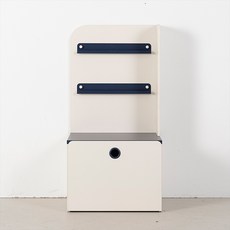 리바트 아동용 톨 선반 책장 + 장난감 수납장 세트 우형 방문설치, 네이비