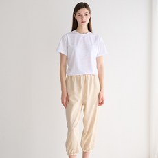 테라우드 여성용 리썸 체크 밴딩 레이스 9부 파자마 바지