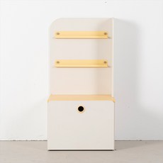 리바트 아동용 톨 선반 책장 + 장난감 수납장 세트 우형 방문설치, 옐로우