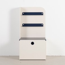 리바트 아동용 톨 선반 책장 + 장난감 수납장 세트 좌형 방문설치, 네이비