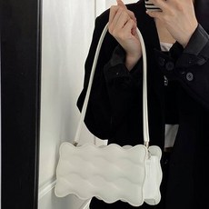 소리달 여성용 누파 유광 물결무늬 가죽 화장품가방 토트백