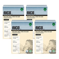RICO Baby hanul 口腔清潔濕紙巾 單獨包裝, 4個