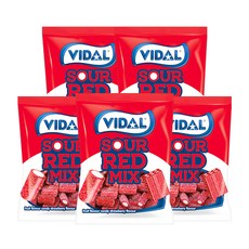 VIDAL 爆酸紅色綜合軟糖, 5包, 90g