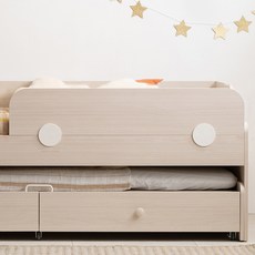 리바트 꼼므주니어 침대 안전가드 방문설치, 내추럴 + 화이트