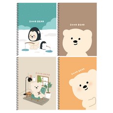 아트모아 영어 스프링 노트 50매, 랜덤발송, 4개