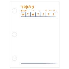 Maket Gamseong 3孔活頁本補充內頁 每日計畫, 8個, 60入