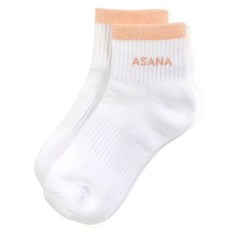 아사나 여성용 쿼터 파일 쿠션 삭스, 화이트 + 어프리콧, 1개