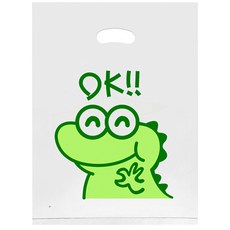 마켓감성 귀여운 캐릭터 비닐 봉투, 공룡, 50개