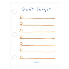 Maket Gamseong 3孔活頁筆記本補充內頁 待辦事項清單, 8個, 60入