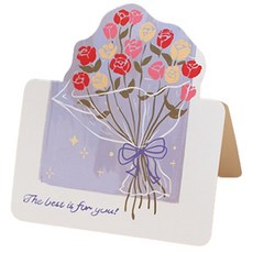 Maket Gamseong 心情信浪漫卡片, 100個, 玫瑰花束