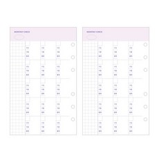 루카랩 아카이브 6공 리필속지 가계부 먼슬리 세트, 2세트