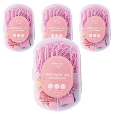 마켓감성 마카롱컬러 클립 세트 핑크, 6 x 9.2 cm, 4세트