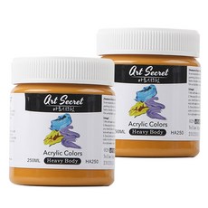 Art Secret 藝術家的秘密 重磅專家級高黏度壓克力顏料 黃赭色 2入, 250ml, 1色