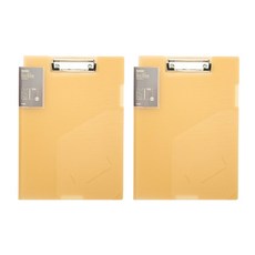 Maket Gamseong 筆記本式A4板夾, 半透明卡其色, 2個