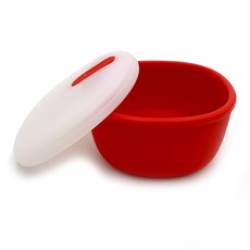 矽膠微波爐飯盒 350ml, 1個, 紅色