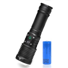 비센드 고성능 줌 손전등 BS-T80 + 26650 충전지 세트, 블랙, 1세트