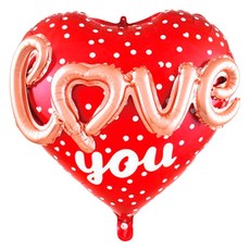 Maket Gamseong 立體字母愛心氣球, 玫瑰金, 10個