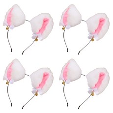 Allode 俏皮貓咪蝴蝶結髮箍, 02 白色, 4個