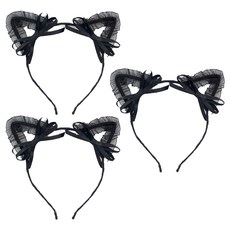 Allode 蕾絲貓咪派對髮箍, 3個, 05 雙蝴蝶結蕾絲