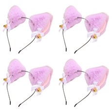 Allode 俏皮貓咪蝴蝶結髮箍, 07 紫色, 4個