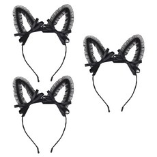 Allode 蕾絲貓咪派對髮箍, 3個, 06 兔子蝴蝶結蕾絲