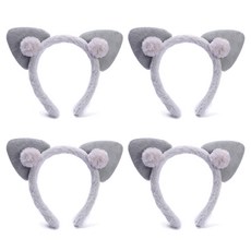 Allode 甜美貓咪鈴鐺派對髮箍, 4個, 04 灰色