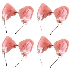 Allode 俏皮貓咪蝴蝶結髮箍, 10 珊瑚色, 4個