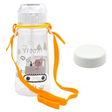 兒童Bong Bong肩背帶吸管水瓶 450ml + 瓶蓋組, 1套, 混合顏色