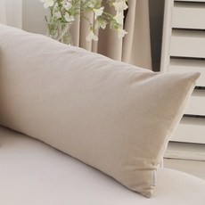 FORHOME 棉花糖純棉長條抱枕套, 米色