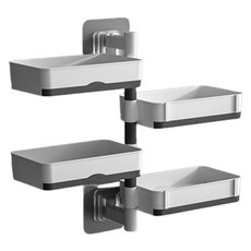 Yesodang免鑽孔多用途4層肥皂架, 白灰色, 1個