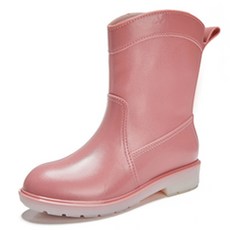 선빛 여성용 더비 미들 심플 레인부츠