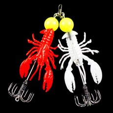 Sea Time 章魚 短爪章魚 墨魚 雙球蟹 木蝦 釣針 紅色 + 白色 組合, 1套